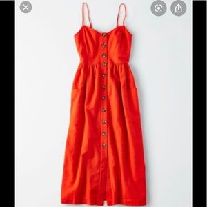 NWOT American Eagle red floral midi dress